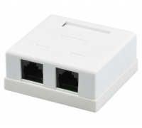 Розетка RITAR UTP 8P8C RJ45 2 порт Cat-5, накладная белая Q400