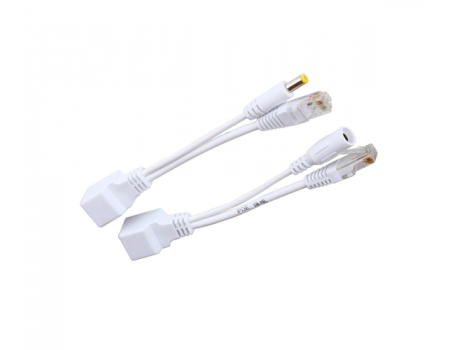 POE инжектор пассивный (пара) 802.3at (30Вт) с портами Ethernet 10/100Mbps, white, OEM Q50