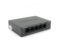 Коммутатор POE 48V Mercury MS05CP 4 портов POE+1 порт Ethernet (Uplink ) 10/100 Мбит/сек, БП в комплекте