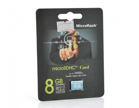 Карта памяти Microflash Micro SD скорость передачи данных 28MB/s, class10, 8G