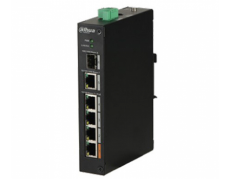 4-портовый POE коммутатор Dahua с 1x SFP и 1x RJ45 (1000M) портами DH-PFS3106-4ET-60