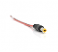 Разъем питания DC-M (D 5,5x2,1мм) => кабель длиной 25см black -red, Yellow plug OEM Q100