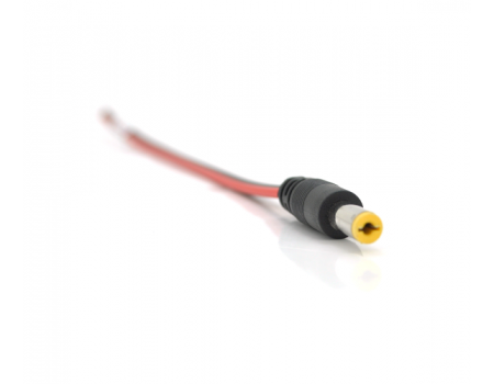 Разъем питания DC-M (D 5,5x2,1мм) => кабель длиной 25см black -red, Yellow plug OEM Q100