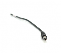 Разъем питания DC-M (D 5,5x2,1мм) => кабель длиной 25см black, Black plug OEM Q100