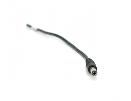 Разъем питания DC-M (D 5,5x2,1мм) => кабель длиной 25см black, Black plug OEM Q100