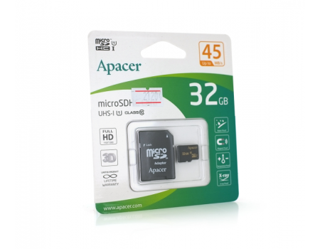 Карта памяти Apacer microSDHC Class 10 UHS-I, 32GB