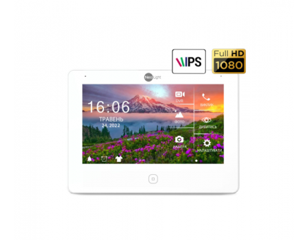 7ми дюймовый сенсорный Full HD видеодомофон с памятью NeoLight ALPHA HD белый