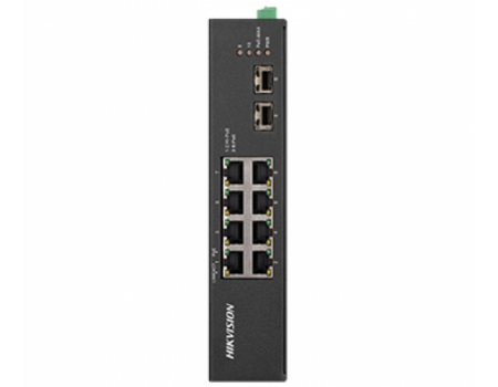 8-портовый неуправляемый POE коммутатор Hikvision DS-3T0510HP-E/HS, 6x (100Мбит/с)PoE + 2x(100Мбит/с) Hi-PoE +2x SFP (1000Мбит/с)