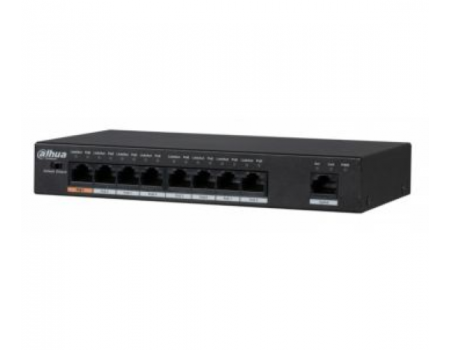 8-портовый POE коммутатор Dahua DH-PFS3009-8ET1GT-96 , 8xPoE(100M) + 1xRJ45(1000M)