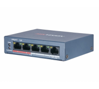 4-портовый POE коммутатор Hikvision DS-3E0105P-E/M(B), 4x RJ45 (100M) + (Uplink) 1х RJ45 (100M)