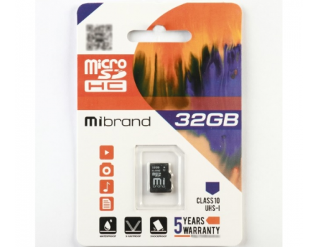 Карта памяти Mibrand microSDHC Class 10 UHS-I, 32GB