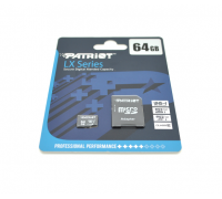 Карта памяти Patriot LX microSDHC Class 10 UHS-I, 64GB