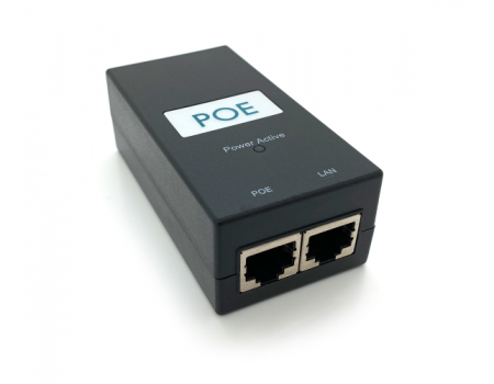 POE инжектор 12V 2A (24Вт) с портами Ethernet 10/100Мbit/s + кабель питания 1,0м