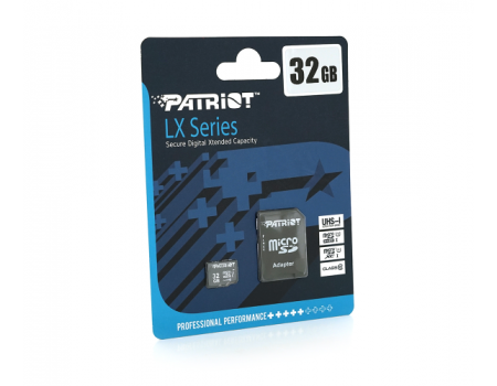 Карта памяти Patriot LX microSDHC Class 10 UHS-I, 32GB