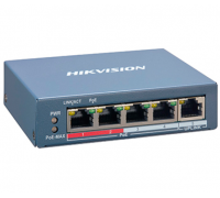 4-портовый POE коммутатор Hikvision DS-3E1105P-EI, 4x RJ45 (100M) + (Uplink) 1х RJ45 (100M)