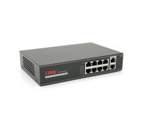 8ми портовый PoE Full Gigabit коммутатор ONV-H3108P, 8xPoe1000Мбит + 2х1000 Мбит, IEEE802.3af/at , общая мощность 120 Вт