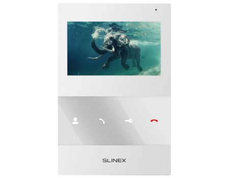 Аналоговый видеодомофон Slinex SQ-04M (white), 4,3” цветной TFT экран, слот microSD, 119×175×21 мм