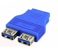 Переходник USB 3.0 для материнской платы, 20pin to 2 port USB 3.0, внутренний, Пакет