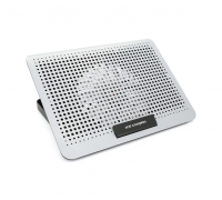 Подставка под ноутбук IceCoorel A18, 10-15.6", 1*180mm 580±10% RPM, корпус пластик+алюминий, 2xUSB 2.0, 350x225x26mm, Silver, Box, Q20