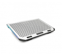 Подставка под ноутбук IceCoorel A17, 10-15.6", 6*80mm 1800±10% RPM, корпус пластик+алюминий, 2xUSB 2.0, 366x256x23mm, RGB, Box, Q20