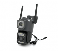 2+2Мп Wi-Fi видеокамера с двумя объективами уличная SD/карта YOSO YO-IPC40D4MP50 PTZ 2.8mm V380
