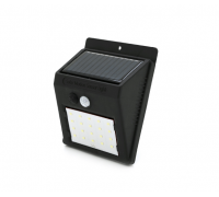 Уличный фонарь c cолнечной панелью 20 SMD LED, датчик движения, датчик освещенности, крепление на стену, Black, BOX