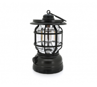 Лампа-фонарь SW-1933T, 3LED, диммер, корпус- пластик, ударостойкий, USB кабель+Solar, аккум 18650, Black, BOX