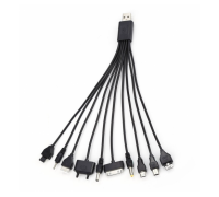 USB кабель с переходниками 10 в 1, 0,2м, Black, ОЕМ Q500