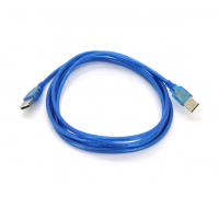 Кабель USB 2.0 RITAR AM/AM, 1.5m, 1 феррит, прозрачный синий