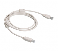 Кабель USB 2.0 AM/BM, 1.8m, 1 феррит, белый