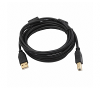 Кабель USB 2.0 AM/BM, 3.0m, 1 феррит, Black, Пакет Q200