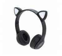 Беспроводные Bluetooth наушники Cat Ear P47M Led, Black